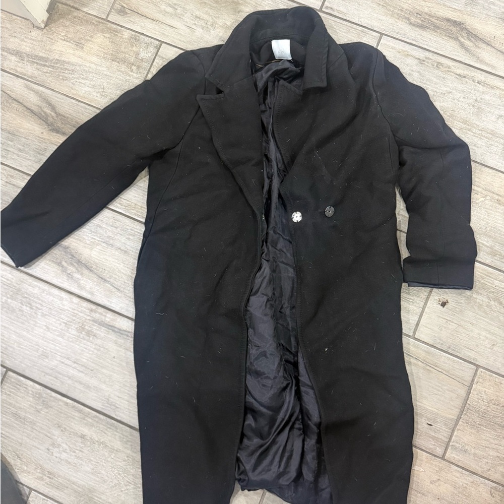 H&M Black Long Trench Coat